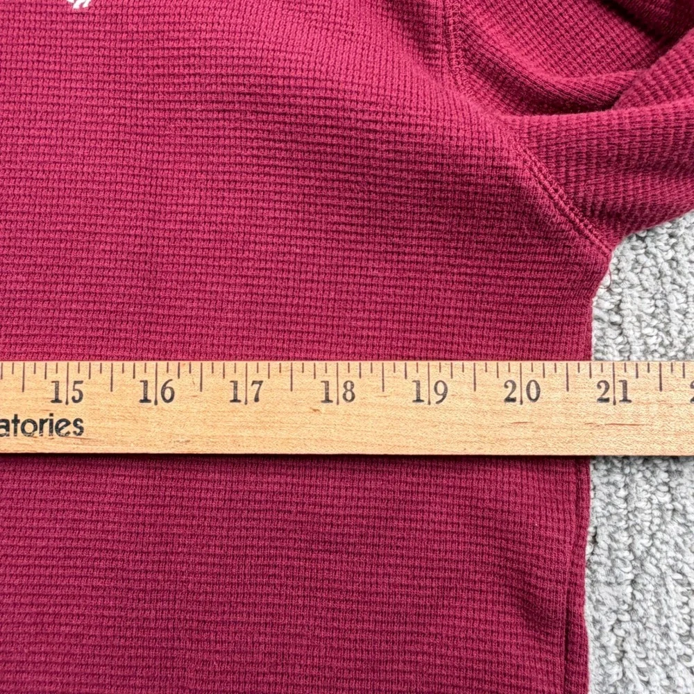 Polo‎ Ralph Lauren Thermal Shirt Mens 2XL Burgundy Waffle Knit Long Sleeve Pony